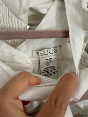 Rachel Zoe White Cotton Button-Front Top